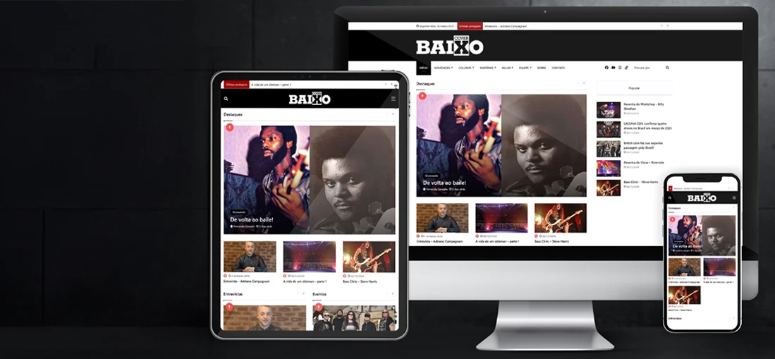 Portal Cover Baixo aberto em computador, notebook, tablet e celular